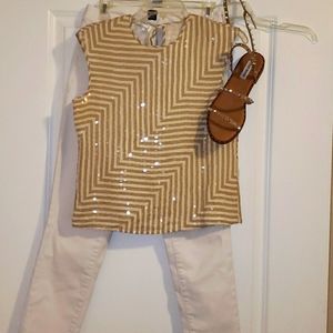 Geometric Sequined Blouse